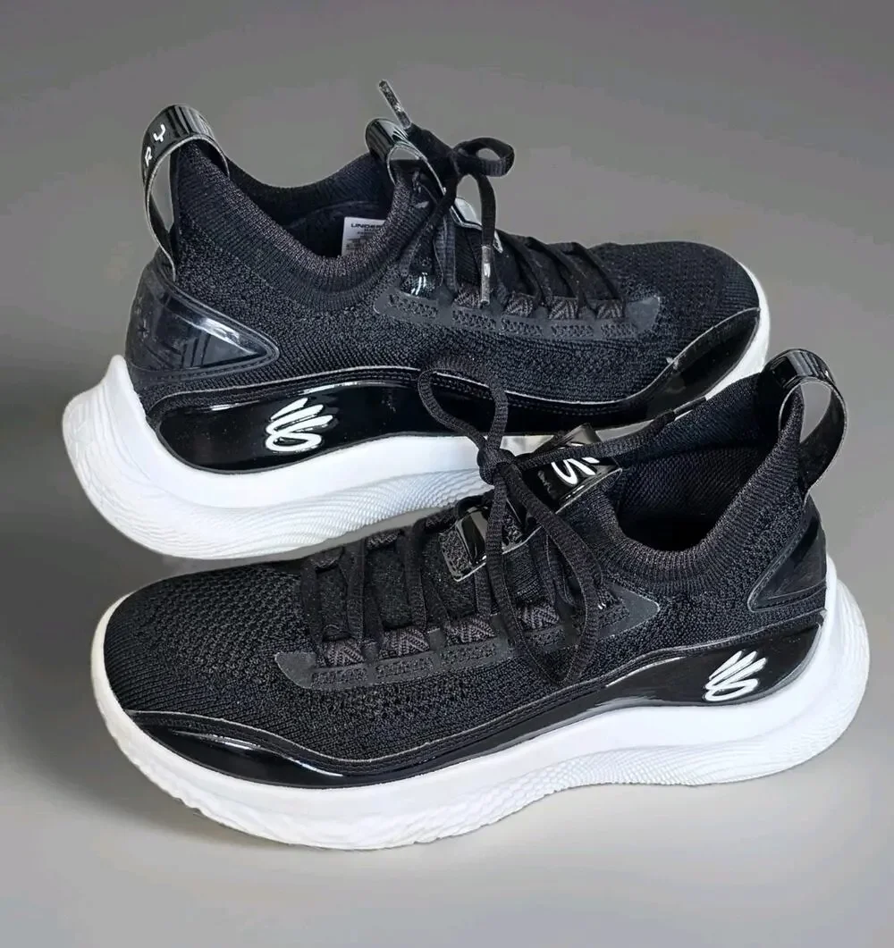 B4 Under Armour Curry Flow 8 Black White US M7 W8.5 Sneakers Shoes M3024785